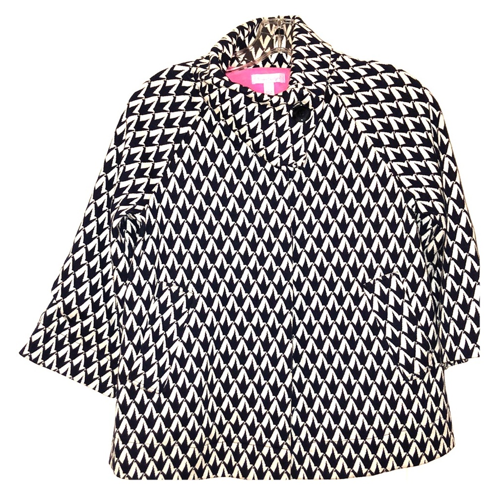 Lilly Pulitzer Navy and White Cowl Neck Jacket